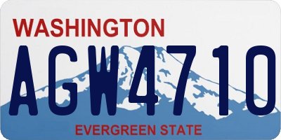 WA license plate AGW4710