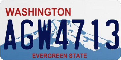 WA license plate AGW4713
