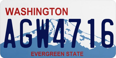 WA license plate AGW4716