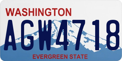 WA license plate AGW4718