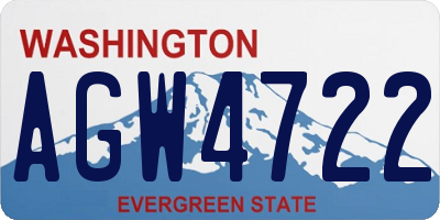 WA license plate AGW4722