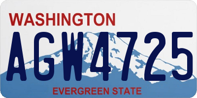 WA license plate AGW4725