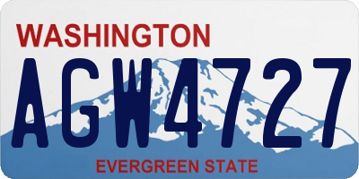 WA license plate AGW4727