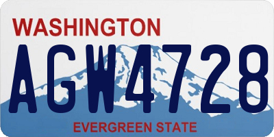 WA license plate AGW4728