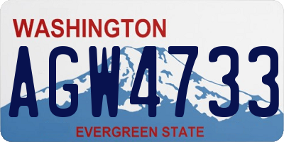 WA license plate AGW4733