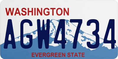 WA license plate AGW4734