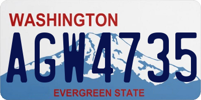 WA license plate AGW4735