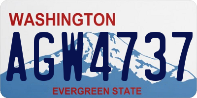 WA license plate AGW4737