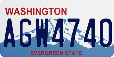 WA license plate AGW4740