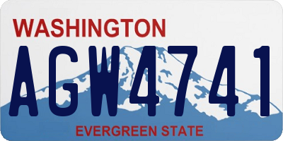 WA license plate AGW4741