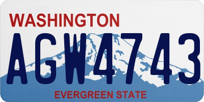WA license plate AGW4743