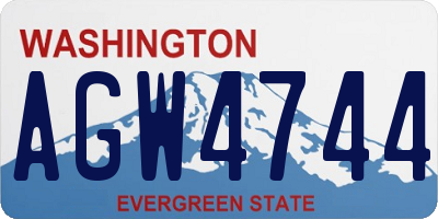 WA license plate AGW4744