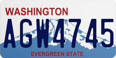 WA license plate AGW4745