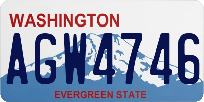 WA license plate AGW4746