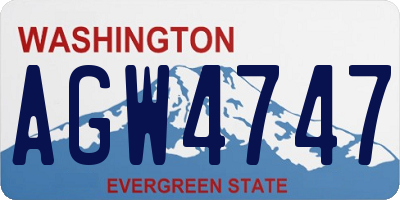 WA license plate AGW4747