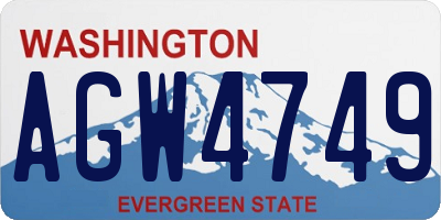 WA license plate AGW4749
