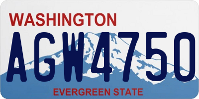 WA license plate AGW4750