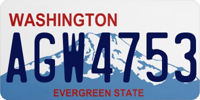 WA license plate AGW4753