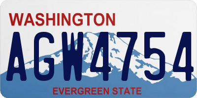 WA license plate AGW4754