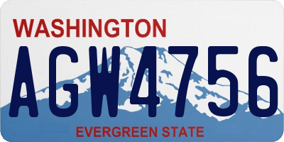 WA license plate AGW4756