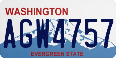 WA license plate AGW4757