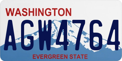 WA license plate AGW4764