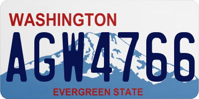 WA license plate AGW4766