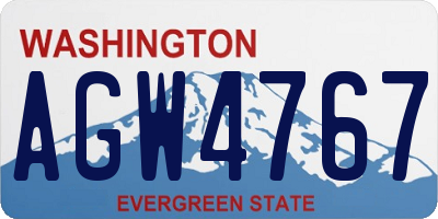 WA license plate AGW4767