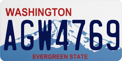 WA license plate AGW4769
