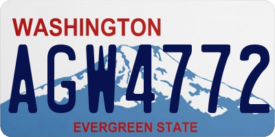 WA license plate AGW4772