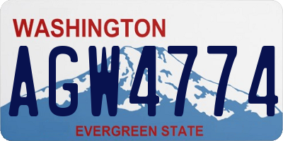 WA license plate AGW4774