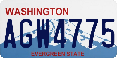 WA license plate AGW4775