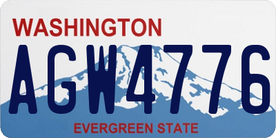 WA license plate AGW4776