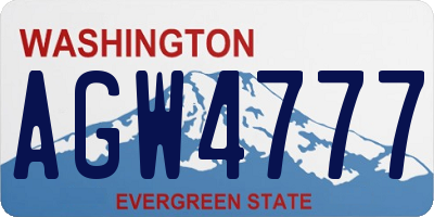 WA license plate AGW4777