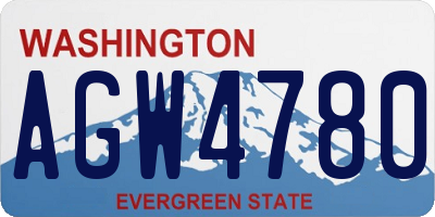 WA license plate AGW4780
