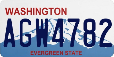 WA license plate AGW4782