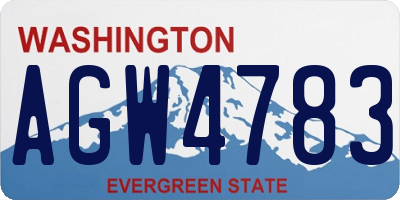 WA license plate AGW4783