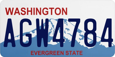 WA license plate AGW4784