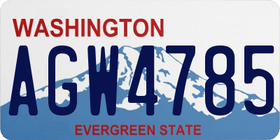 WA license plate AGW4785