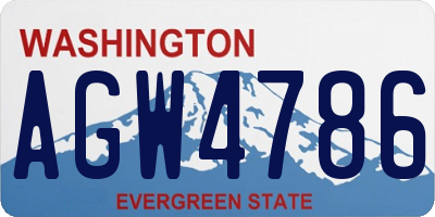 WA license plate AGW4786