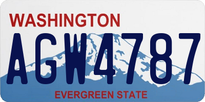 WA license plate AGW4787