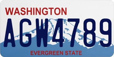 WA license plate AGW4789