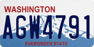 WA license plate AGW4791