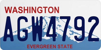 WA license plate AGW4792