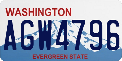 WA license plate AGW4796