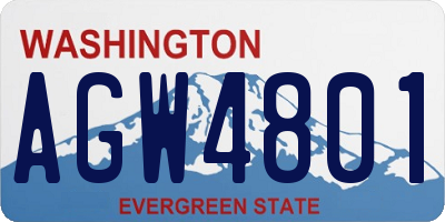 WA license plate AGW4801