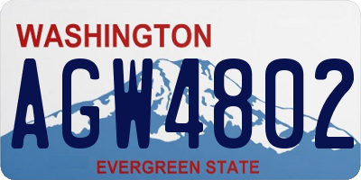 WA license plate AGW4802