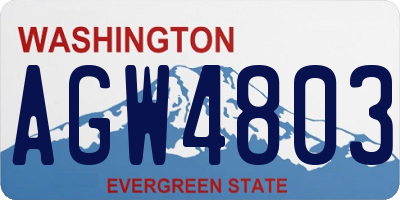 WA license plate AGW4803
