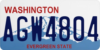 WA license plate AGW4804