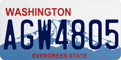 WA license plate AGW4805